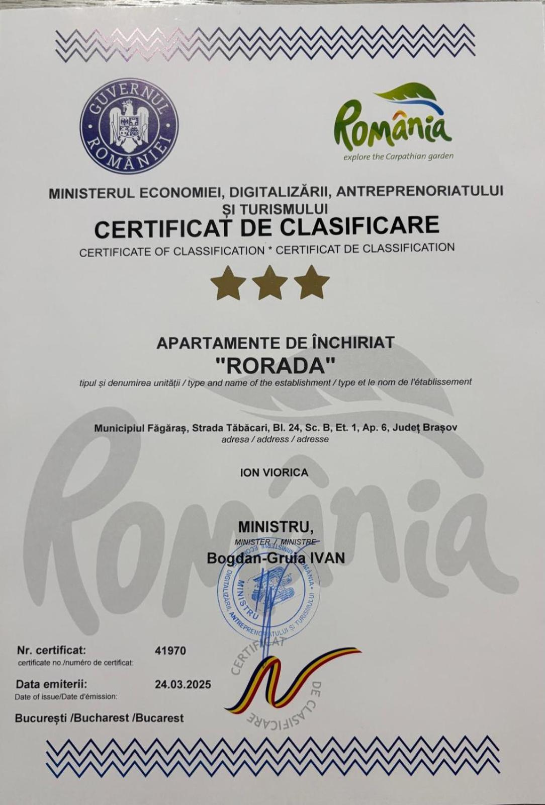 Rorada Apartament Făgăraş Eksteriør billede
